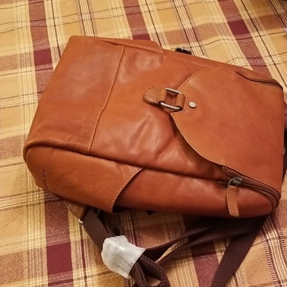 Jack Georges convertable backpack,buffalo leather, Honey